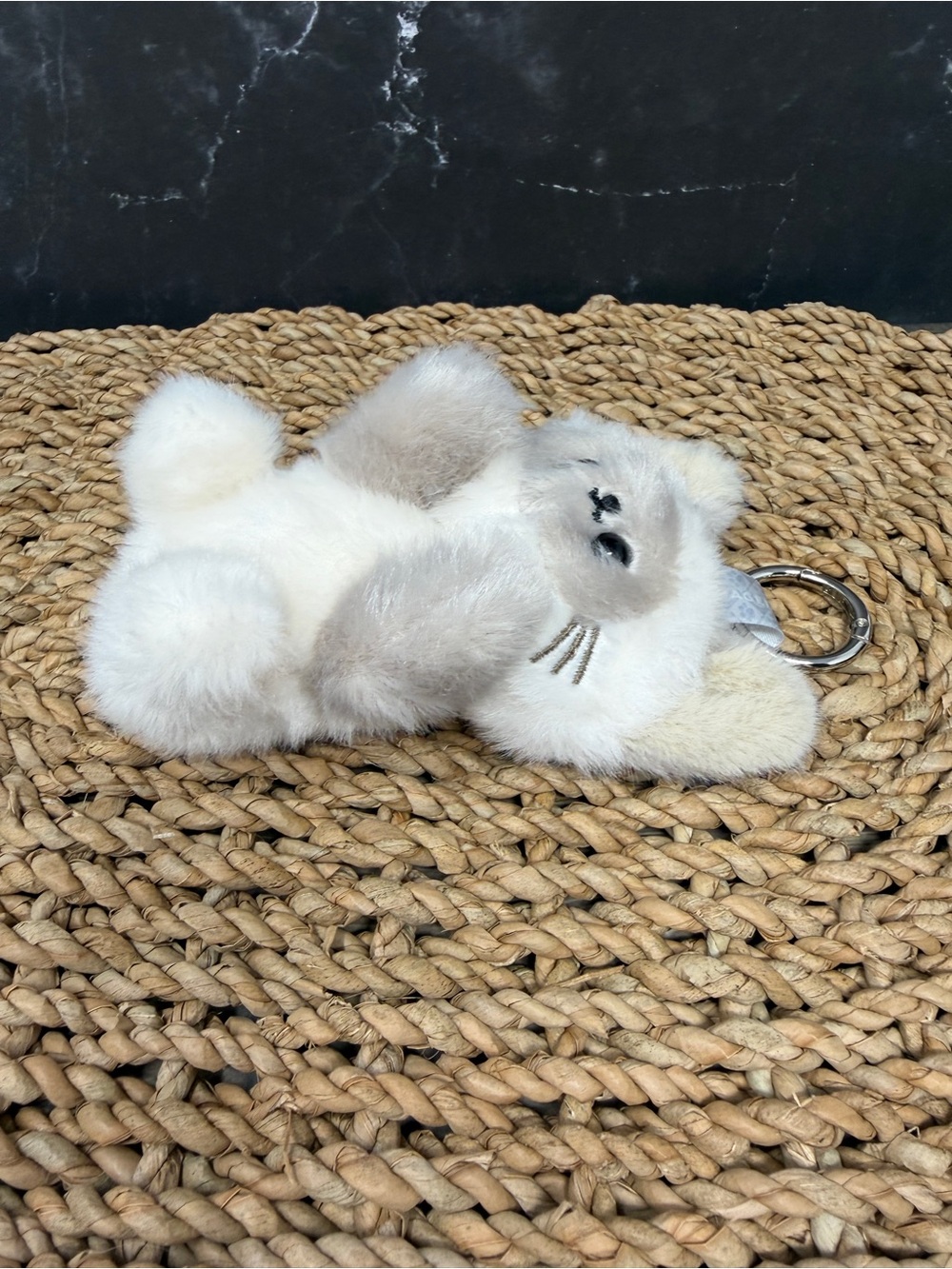 Chagee Opened Blind box. Plush Siamese Cat-in-Cup Keychain - Cream & Light Gray - Picture 7 of 9